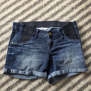 Liz Lange Dark Blue Denim Maternity Jean Shorts